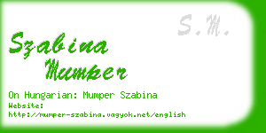 szabina mumper business card